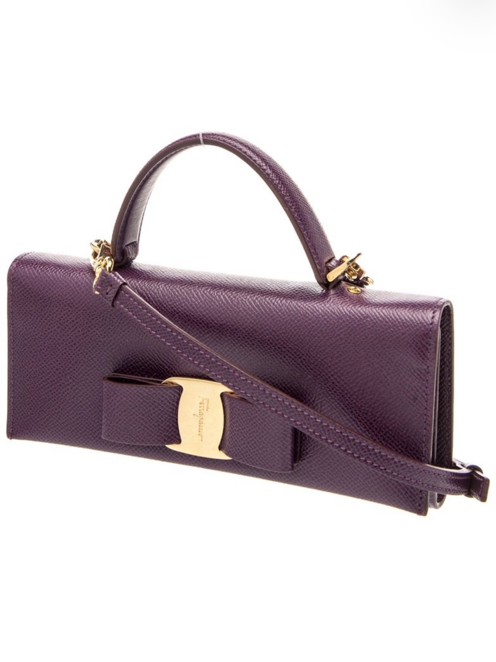 Salvatore Ferragamo Purple Vara Bow Bag